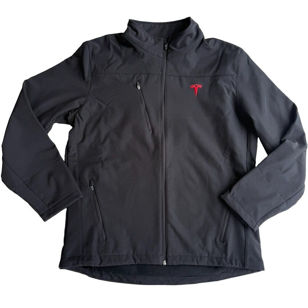 Tesla Motors Employee / Worker Mens Large Black Full Zip Soft Shell Jacket Coat